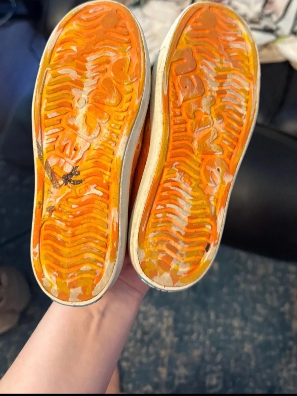 Native Kids Water Shoes Orange Marble Slip-On